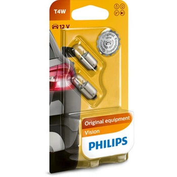 Автолампа вказівна Philips 12929 T4W-02B 12V BA9S (2шт) (8711500055507)