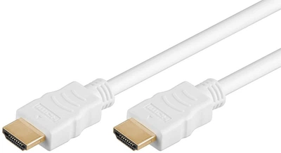 Кабель монітора-сигнальний Goobay HDMI M/M 0.5m HS+HEC+ARC 4K@30Hz D=6.0mm білий(75.06.9124)