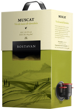 Вино Bostavan Мускат біле напівсолодке 2 л (4840472017245)
