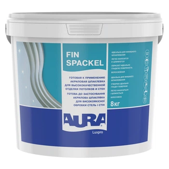 Шпаклівка акрилова фінішна Aura Luxpro Fin Spackel Біла 8 кг
