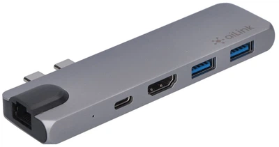 USB-хаб адаптер Ailink Aluminium USB-C 4K HDMI Hub Multi Port 7 в 1 Space Grey (AI-DC501_sg)