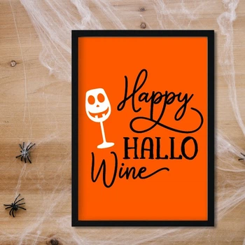 Постер Happy Moments на Хеллоуїн "Happy HALLO Wine" А4 без рамки (T5)
