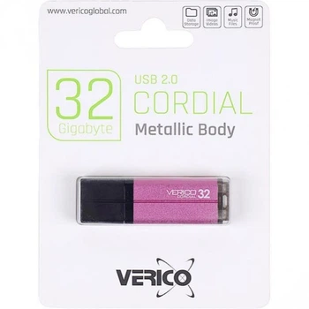 Флешка 32 GB USB 2.0 Verico Cordial Pink моноблок Розовая