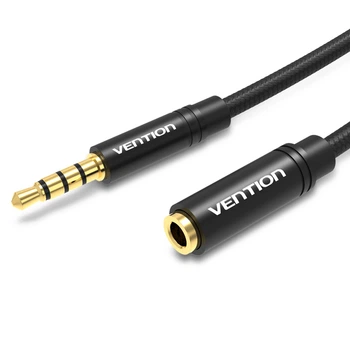 Кабель Vention Audio 3.5 мм 3 м Black Metal Type, 4 pin, з підтримкою мікрофона, стерео (BHBBI)