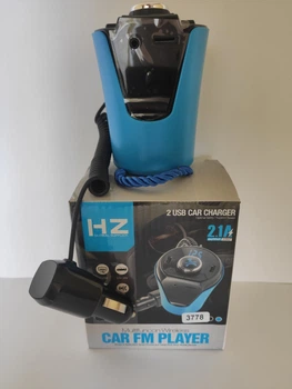Автомобильный Bluetooth FM модулятор трансмиттер AUX USB 2.1A HZ H26BT Blue