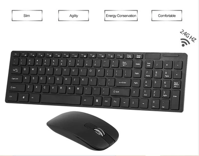 Компактный набор беспроводная клавиатура и мышь UKC K-06 Slim Black