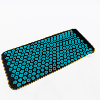 Масажний килимок Аплікатор Кузнєцова (акупунктурний ігольчатий массажер для спини) OSPORT Lite 80 (apl-009) Чорно-бірюзовий