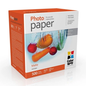 Фотопапір ColorWay 10x15 220г, матовий, PG220-500 (PG2205004R)