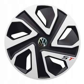 Автомобильные колпаки J-tec ST Silver&Black R13 с логотипом Volkswagen (4 шт.)