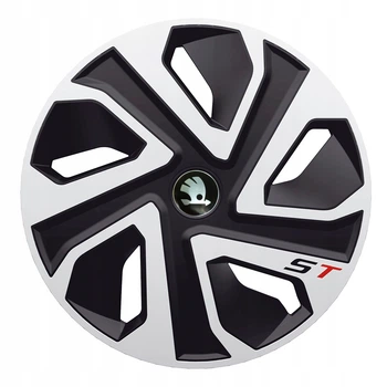 Автомобильные колпаки J-tec ST Silver&Black R15 с логотипом Skoda (4 шт.)