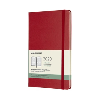 Щотижневик Moleskine Горизонтальний 2020 середній / Червоний (8058647629292)