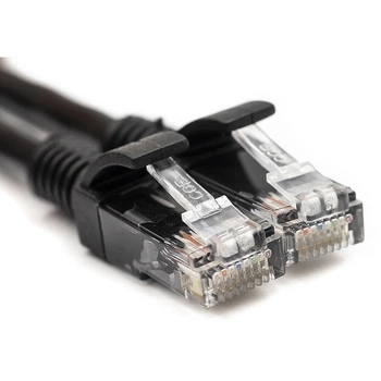 Патч-корд PowerPlant Cat5E UTP 0.5м, чорний