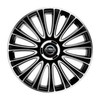 Автомобильные колпаки 4 Racing Le Mans Pro Silver&Black R17 с логотипом Nissan (4 шт.)