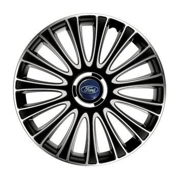 Автомобильные колпаки 4 Racing Le Mans Pro Silver&Black R15 с логотипом Ford (4 шт.)