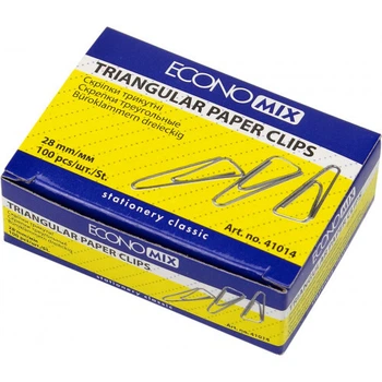 Скрепки Economix 41014 28 мм треугольные