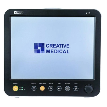 Монитор пациента прикроватный Creative Medical K15 PM медицинский многофункциональный с сенсорным экраном датчики ЭКГ и пульса RESP и SpO2 давления и TEMP + капнография (K15)