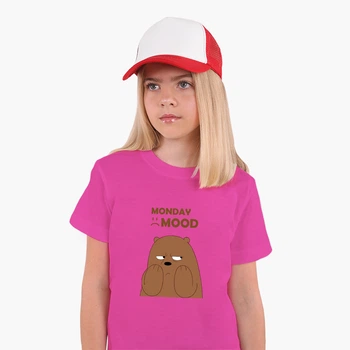 Детская футболка для девочек Вся правда о медведях (We Bare Bears) (25186-2900-68) 122-128 см Хлопок Темно-розовый