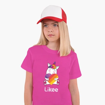 Дитяча футболка для дівчаток Лайк Єдиноріг (Likee Unicorn) (25186-1037-68) 122-128 см Бавовна Темнорожевий