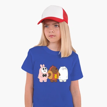 Дитяча футболка для дівчаток Вся правда про ведмедів (We Bare Bears) (25186-2905-64) 146-152 см Бавовна Синій