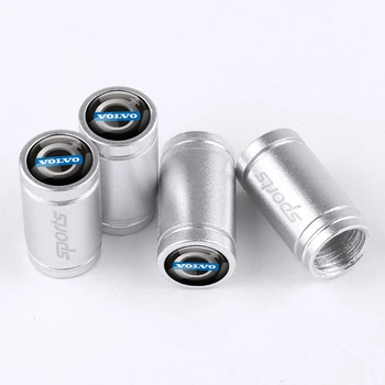 Колпачки на ниппель для Вольво Alitek Sports Silver Volvo Logo Blue, 4 шт (67423)