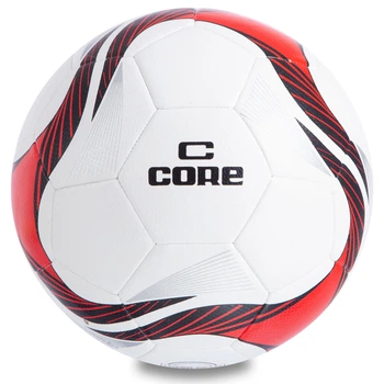 Мяч футбольный №5 PU ламин. гибридная сшивка CORE SUPER CR-012 (№5, белый-красный)