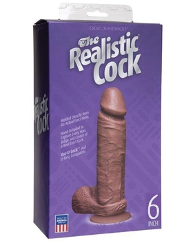 Фаллоимитатор Doc Johnson Realistic Cock 6 цвет коричневый (03815014000000000)