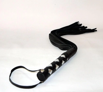 Плетка кожаная 24 хвоста с плетеной ручкой цвет черный (16775055000000000)