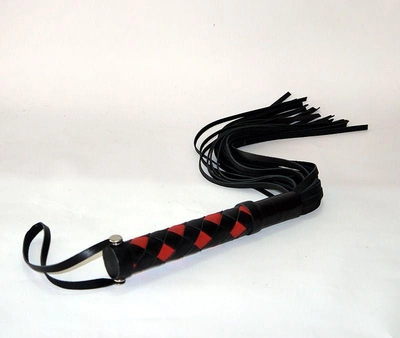 Плетка кожаная 24 хвоста с плетеной ручкой цвет черный (16775023000000000)
