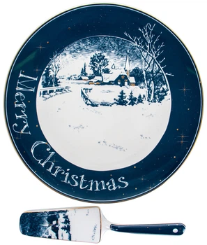 Блюдо новогоднее Lefard для торта с лопаткой New Christmas 26 см (924-723)
