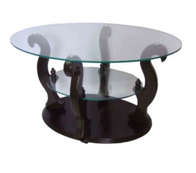 Журнальный стеклянный стол Glass Antonik ДС-2 "Шарм" венге с прозрачным стеклом (900х600х500 мм)
