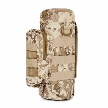 Тактическая сумка на пояс для бутылки с MOLLE 26х12см N02248 Pixel Desert