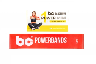 Фитнес резинка Bandsclub, резиновая петля для спорта и фитнеса Сопротивление до 7кг Красная (Light)
