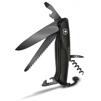 Складаний ніж Victorinox RANGERGRIP 55 Onyx Black 130мм/3сл/12функ/чорн /lock/штоп/пила