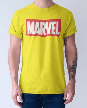 Футболка желтая мужская с принтом "Marvel" JHK T-Shirt XL 5003 (2343)