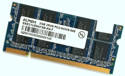 Оперативная память для ноутбука Elpida SODIMM DDR2 2Gb 800MHz 6400S CL6 (EBE21UE8AFSB-8G-F) Б/У