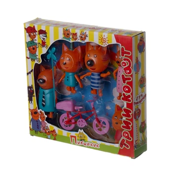Набор фигурок Три кота 5 героев +велосипед Huada Toys 651