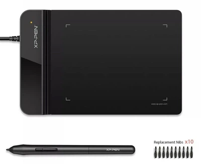 Графический планшет для рисования XP-Pen G430 Star 4х3 дюймов 5080 LPI 220 RPS 2048 уровней Черный (4059ART)