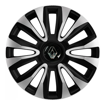 Автомобильные колпаки 4 Racing Avalon Carbon Silver-Black R16 4 шт (с логотипом Renault)
