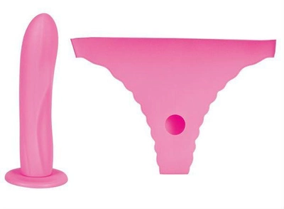 Страпон зі знімною насадкою з силікону Vibe Therapy Gratify колір рожевий (08074016000000000)