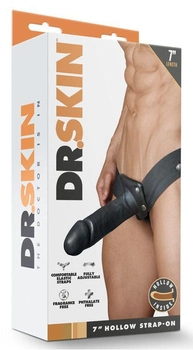 Чоловічий страпон Blush Novelties Dr. Skin 7 Inch Hollow Strap On колір чорний (21068005000000000)