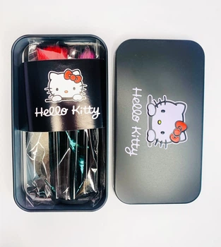Чорный набор кистей для макияжа Hello Kitty, 7 шт