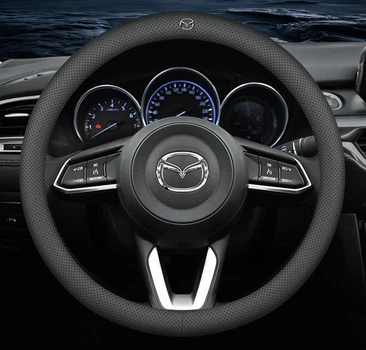 Чохол на кермо обплетення для автомобіля Mazda натуральна шкіра DLCar Lux