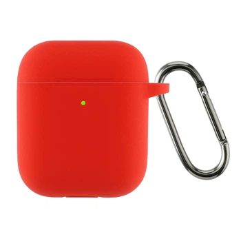 Силіконовий чохол для навушників Apple AirPods 2, Hang Case, червоний, ультратонкий захисний кейс товщиною 2 мм, захист від подряпин, пилу та ударів, компактний, з карабіном для кріплення, ArmorStandart (ARM59691)