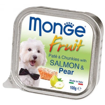 MONGE DOG FRUIT паштет c лососем и грушей 100 г (70013246)