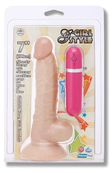 Вібратор G-Style Girl 7 inch Vibrating Dong, 17.8 см (14584000000000000)