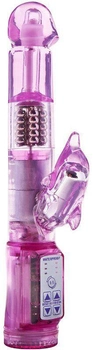 Фиолетовый вибратор с шариками и стимуляторам для клитора (02238000000000000)