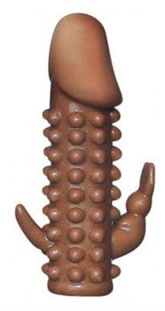 Насадка на пенис с двумя стимулирующими отростками Wolftooth Sleeve 5 Inch цвет телесный (17552026000000000)
