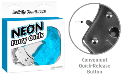 Наручники Neon Luv Touch Neon Furry Cuffs колір блакитний (05957008000000000)