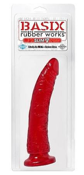 Фаллоимитатор Pipedream Basix Rubber Works Slim 7 цвет красный (08542015000000000)