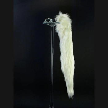 Анальна пробка з штучним хутром Crystal Minx Faux Fur Tails White Fox Faux Tail (16942000000000000)